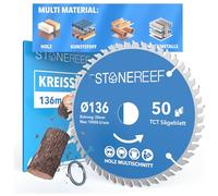 Lama per sega circolare 136 x 20 cm [con adattatore su foro 20 & 16 mm], compatibile con smerigliatrice angolare Bosch, Makita ecc. - Lama per sega circolare - per legno, metallo e alluminio