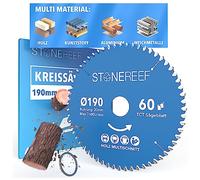 Lama per sega circolare 190 x 30 cm, con adattatore per foro da 20 e 16 mm, compatibile con smerigliatrice angolare di Bosch, Makita ecc. - Lama per sega circolare - per legno e alluminio