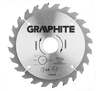 Lama per sega circolare GRAPHITE 160 mm foro 30 mm 24 denti, adattatori foro (Gra 57H658)