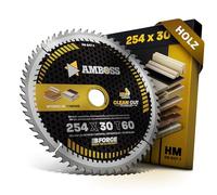 Lama per sega circolare HM 254x30 Z60 con denti alternati per legno - Taglio fine. AMBOSS WERKZEUGE® lama per sega 254mm compatibile con Bosch GTS 10, PTS 10, PTS 100 T, GTS 254 Woodster ST110 Triton