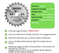 Lama per Sega Circolare PARKSIDE 140mm 150mm 160mm 190mm 210mm