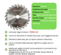 Lama per Sega Circolare PARKSIDE 140mm 150mm 160mm 190mm 210mm