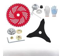 Lama per sega circolare per decespugliatori di erbacce, testa in filo d'acciaio per decespugliatori, 9" X 36 denti con punta in metallo duro, lame con kit adattatore, lama per decespugliatore per