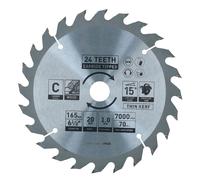 Lama sega circolare 165 mm x 16 / 20 mm denti misti TCT disco da taglio legno