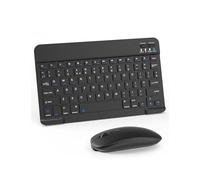 LAMA Tastiera e mouse wireless ultra slim universale tablet tastiera portatile Bluetooth per pad/tablet/lOS/Android/Windows/computer desktop/telefoni, nero (layout UK)