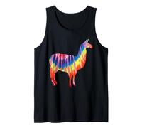 Lama Tie Dye Silhouette Hippie Rainbow Colori Love Llamas Canotta
