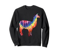 Lama Tie Dye Silhouette Hippie Rainbow Colori Love Llamas Felpa