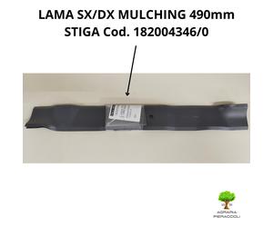 LAMA TRATTORINO SX/DX MULCHING 490mm COD.182004346/0 RICAMBIO ORIGINALE STIGA