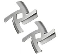 Lama tritacarne in acciaio inox, lama per tritacarne, lama per tritacarne, lama per tritacarne Porkert numero 5 per tritacarne, ricambio per tritacarne professionale (argento/2 pezzi)