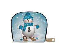 LAMAME Carino elefante con corona e anatra stampata guscio in pelle borsa porta carte di credito porta carte di credito portafoglio porta carte di credito, 3d Bella Natale Cartoon Sciare Pupazzo di