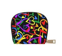 LAMAME Cartone animato nero bianco pecora stampata in pelle porta carte di credito mezza rotonda organizzatore, Gay Pride Rainbow, Taglia unica