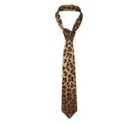 LAMAME Completo e cravatta da uomo e da donna con stampa leopardata carina, alla moda, in seta, per affari e banchetti