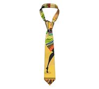 LAMAME Completo e cravatta da uomo e donna con stampa donna africana, cravatta in seta alla moda per affari e banchetti