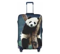 LAMAME Copertura per bagagli stampata con girasole copertura protettiva elasticizzata copertura per bagagli lavabile, Simpatico panda, S
