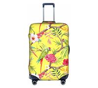 LAMAME Copertura per bagagli stampata con girasole copertura protettiva elasticizzata copertura per bagagli lavabile, Fiore E Uccello Arte, L