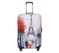 LAMAME Copertura protettiva elasticizzata per valigia, lavabile, con stampa di molti zombie, Parigi Città Albero Torre Eiffel Arte, S