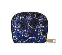LAMAME Custodia per carte di credito in pelle stampata con sistema solare dello spazio esterno, organizer semicircolare, Si illumina al buio., Taglia unica