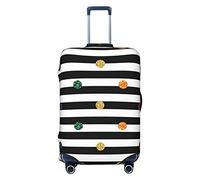 LAMAME Custodia protettiva elasticizzata con stampa di leone africano, Glitter Rainbow Polka Dot Stripe Nero e Bianco, XL