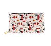 LAMAME Piccolo ragazzo e ragazza in vigili del fuoco stampato grande portafoglio da viaggio uomo donna con chiusura lampo porta tessere, piccoli ragazzi e ragazze in Firefighters, taglia unica