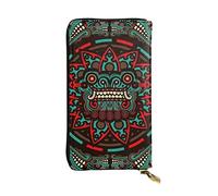 LAMAME Pochette in vera pelle stampata con sistema solare della galassia dello spazio esterno, portatile, organizer da viaggio neutro, Totem del drago del giorno dei morti di zucchero e teschi, Taglia