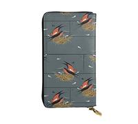 LAMAME Pochette in vera pelle stampata con sistema solare della galassia dello spazio esterno, portatile, organizer da viaggio neutro, Fienile Rondine in Grafite, Taglia unica