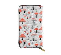 LAMAME Pochette in vera pelle stampata con sistema solare della galassia dello spazio esterno, portatile, organizer da viaggio neutro, Funghi cartoni animati., Taglia unica