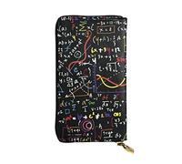 LAMAME Portafoglio da viaggio in vera pelle stampata con formula matematica, borsa da viaggio neutra, Formula matematica., Taglia unica, Classico