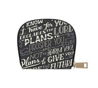 LAMAME Portafoglio porta carte di credito in pelle stampata "I Know The Plans Have You Declares Lord", So che i piani ti hanno dichiarato Signore, Taglia unica