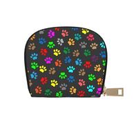 LAMAME Portafoglio porta carte di credito in pelle stampata "I Know The Plans Have You Declares Lord", Colorato Dog Paw Print Nero, Taglia unica