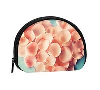LAMAME Portamonete con stampa di luna, stelle e pianeti, mini portamonete, portatile, multifunzionale, Petali floreali a forma di cuore, Taglia unica