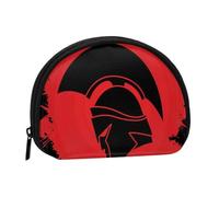 LAMAME Portamonete con stampa floreale con fiori di edera, mini portamonete, portatile, multifunzionale, Casco Guerriero Spartano, Taglia unica