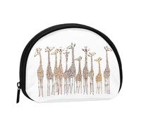 LAMAME Portamonete con stampa sul tabellone del campo da basket, mini organizer per monete, portatile, multifunzionale, Giraffe divertenti del fumetto sveglio, Taglia unica