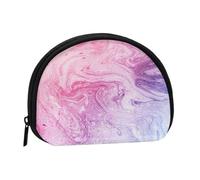 LAMAME Portamonete stampato con simbolo del dollaro dorato, mini organizer per monete, portatile, multifunzionale, Colorato Marmo Rosa Pastello Blu Viola, Taglia unica