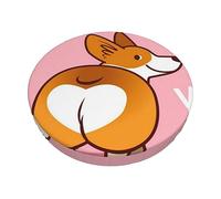 LAMAME Simpatico copricuscino per sedia da pranzo con stampa a forma di cane corgi gallese con cuoricino, sfoderabile e lavabile