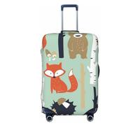 LAMAME Sunset Palm stampato valigia copertura elastica protettiva lavabile copertura bagagli, Carino Fox Bear Bird Bunny Tree, XL