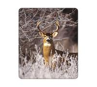 LAMAME Tappetino per mouse da gioco con stampa di cervo a coda di bianco, 25,4 x 30,5 cm, portatile, resistente e lavabile