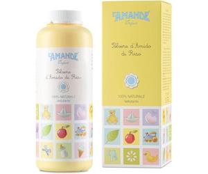 L'AMANDE - Amido di Riso Bagnetto Neonato, Talco Profumato in Polvere per Bambini e Neonati, Rinfrescante ed Emolliente Contro Arrossamenti e Irritazioni, Polvere Vellutante Naturale - Enfant, 150 g