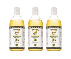 L'Amande Bagno Schiuma OLIO DI OLIVA 3 X 500ml Bagnoschiuma DOC NUOVO