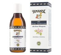 L'AMANDE - Olio di Rosa Mosqueta 100% Naturale con Vitamina E, Olio Corpo e Capelli Delicato Fresco e Fiorito, Azione Tonificante e Antiage, Ideale per Massaggio Pelli Mature o Giovani, 250 ml