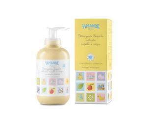 L'AMANDE - Detergente Neonato e Bambini per Corpo e Capelli con Estratto di Mimosa, Bagnoschiuma Delicato, Ideale per Bagnetto ad Azione Emolliente e Idratante Corpo - Enfant, 250 ml