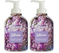 L'AMANDE - Sapone Liquido Mani e Corpo Fresco Fiorito con Mimosa e Gelsomino, Bagnoschiuma Gel Detergente Agrumato Limone e Ribes Nero, Sapone Mani e Docciaschiuma Delicato e Naturale - Glicine 300 ml
