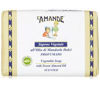 L'AMANDE - Sapone Mani Vegetale, Delicato Pelli Sensibili con Azione Emolliente e Ristrutturante - Saponetta Detergente Idratante con Vitamina E Profumata all'Olio di Mandorle Dolci, 200 gr