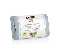L'AMANDE - Sapone Mani Vegetale Delicato Pelli Sensibili con Olio Essenziale Cipresso Bio della Toscana, Saponetta Detergente Energizzante Profumata senza Alcali Liberi, Aroma Fiorito e Delicato 200gr