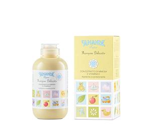 L'AMANDE - Shampoo Bambini e Neonati con Vitamina E ed Estratto di Mimosa, Gel Detergente Neonato Delicato e Idratante per Pelli Sensibili, Sapone Liquido Capelli Morbidi e Vellutati - Enfant, 200 ml