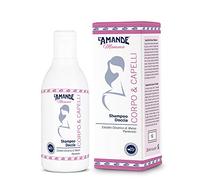 L'AMANDE - Shampoo Doccia e Bagnoschiuma Delicato con Vitamina E, Lenitivo e Anticaduta, Docciaschiuma Gel Detergente e Doccia Shampoo Idratante Corpo e Capelli, Bagno Schiuma Malva Bio - Mamma 250 ml