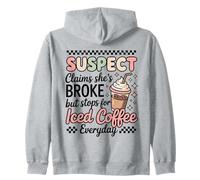 L'amante del caffè Freddo afferma Che ha Rotto ma beve Un Detto Divertente Quotidiano Felpa con Cappuccio