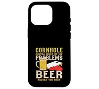 L'amante del cornhole risolve la maggior parte dei problemi La birra risolve Custodia per iPhone 16 Pro