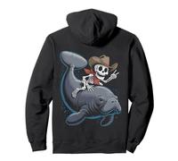Lamantino Cowboy Mare Mucca Scheletro Halloween Felpa con Cappuccio