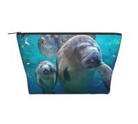 Lamantino di mare, Borsa da toilette Borsa per trucco Borsa per cosmetici Borsa da toilette da viaggio portatile