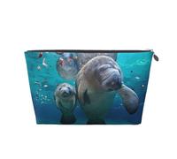 Lamantino di mare, Borsa da toilette Borsa per trucco Borsa per cosmetici Borsa da toilette da viaggio portatile